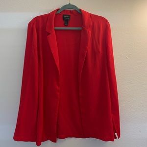 Red thin casual blazer